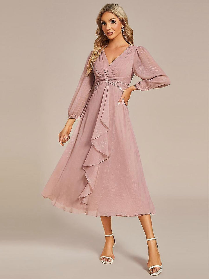 Lorena | Shimmer Chiffon Elegance Dress